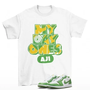Day One Sneaker Shirt White to Match Jordan 1 Low SE Chlorophyll HF4823-100 - Picture 1 of 2