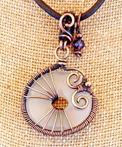 Smoky Quartz Pendant, Copper Bohemian Root Chakra Necklace 'Emotional Wellbeing' - Picture 1 of 5