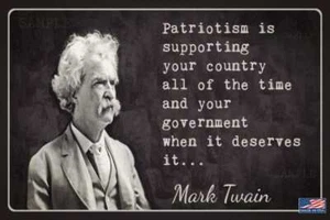 SIGNO DE METAL PATRIOTIC MARK TWAIN 8""X12"" HECHO EN EE. UU.! MAN CAVE BAR DECORACIÓN PUB - Imagen 1 de 1