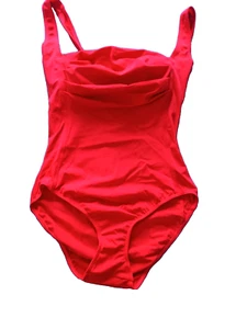 La Redoute Anne Weyburn UK 12 Red Padded Built-In Bra Swimsuit - Picture 1 of 3