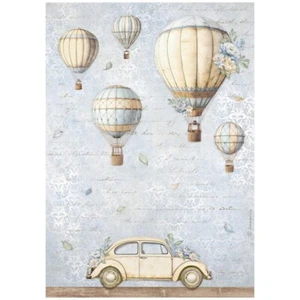 PAPEL ARROZ STAMPERIA A4 - ATEMPORAL - GLOBOS AEROSTÁTICOS - Decoupage - Imagen 1 de 1