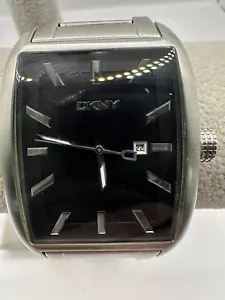 DKNY NY-1407 Mens Watch New Battery 37MM 8" Stainless Steel Silver Tone V - Picture 1 of 8