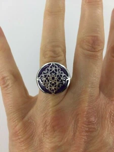 Genuine Lavender Purple Jadeite Sterling Silver Ring Size 5 - Picture 1 of 7