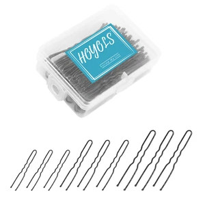U Shaped Hair Bobby Pins Assorted Size, Secure Hold Metal Bun Clips Crimped Desi - Picture 1 of 7