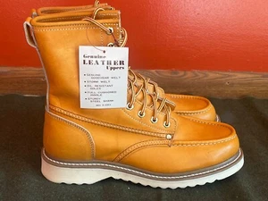 New Goodyear Welt Montgomery Ward Leather Work Boots Red Wing Style Mens 9EE - Picture 1 of 6