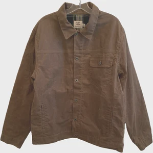 Huckberry Flint and Tinder Flannel Lined Havana Waxed Trucker Jacket XL USA NWOT - Picture 1 of 11
