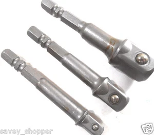 STECKSCHLÜSSELBIT ADAPTER BOHRMUTTERNENTREIBER 3 STCK. "VERLÄNGERUNG POWER BAR BITS 1/4,3/8,1/2" - Bild 1 von 1
