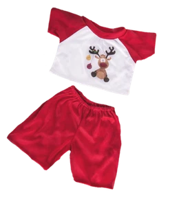 Reindeer Teddy Bear Christmas PJs Pyjamas 16" clothes fit build a bear - Picture 1 of 1