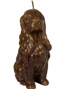 Candle Cocker Spaniel 7” Alto 4” Ancho Brillante Color Marrón Verdadero Nunca Iluminado - Imagen 1 de 9