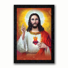 New Lord Jesus with Wooden Synthetic Frame Painting  ( Size 14 x 20 inch ) KU