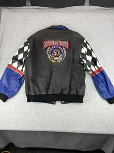 VTG NASCAR Jeff Hamilton 1998 Winston Cup Champion Jacket Sz XXL Leather Canvas - Picture 1 of 11