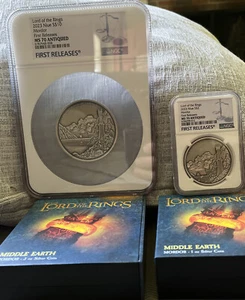 2023 LORD OF THE RINGS MORDOR 3 OZ & 1 OZ SET NGC PF70 FIRST RELEASES W/OGP - Picture 1 of 7