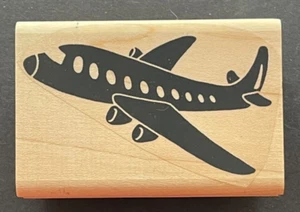 Flugzeug Jet Reise Transport Fahrzeug Boeing Massivholz Stempel - Bild 1 von 2