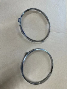Ford Escort mk1 Headlamp Retaining Rings in Chrome Pair, also Escort mk2,Cortina - Picture 1 of 10