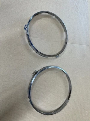 Ford Escort mk1 Headlamp Retaining Rings in Chrome Pair, also Escort mk2,Cortina - Image 1 of 4