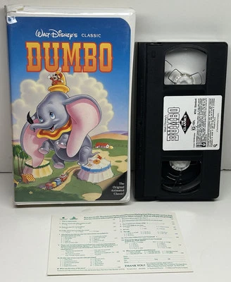 Dumbo VHS Disney Video Tape Black Diamond Classics Inserts Vintage Clamshell - Image 1 of 4