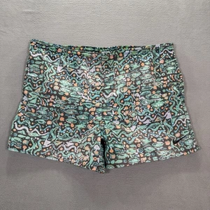 Nike Swim Trunks Size XXL Green Abstract AOP White Tag Lined Drawstring Vintage - Picture 1 of 15