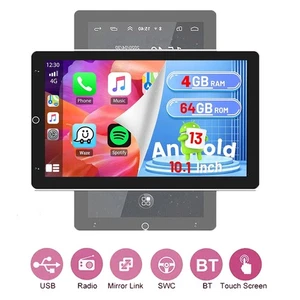 Rotatable 10.1" Android 13 Touch Screen Car Stereo Radio GPS WIFI BT Double 2DIN - Picture 1 of 15