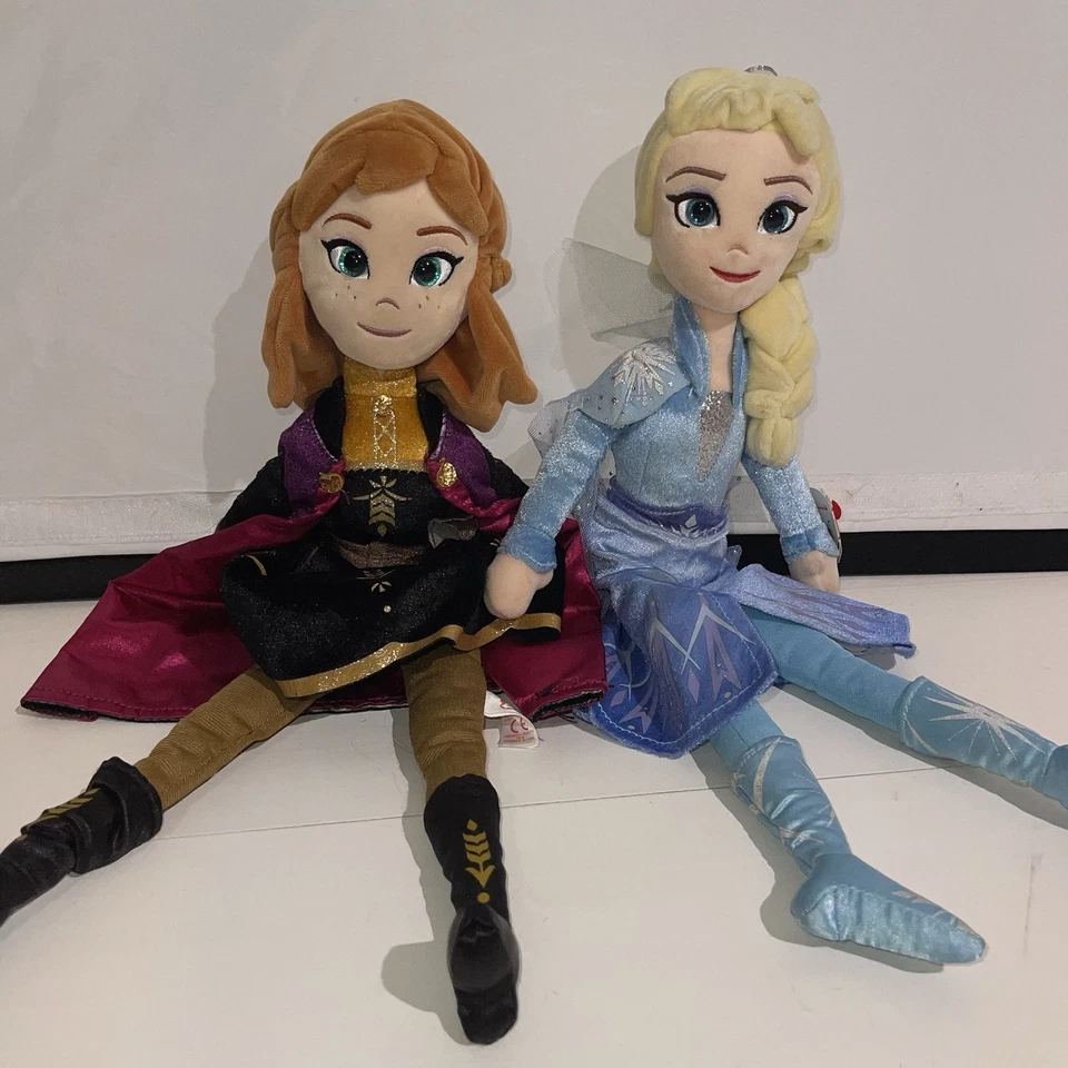 Bonecas de pelúcia Frozen 16 polegadas marca TY Disney Anna e Elsa conjunto de 2 - Imagem 1 de 4