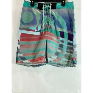 NOMIS Men's Green Printed Pull-On Board Swim Trunks SZ 32 - Picture 1 of 10