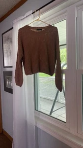 Knit dusty rose sweater Size Medium - Picture 1 of 5