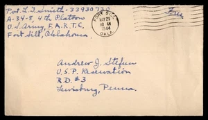 Mayfairstamps US 1944 Fort Sill OK to Lewisburg PA Free Frank cover aat_10475 - Picture 1 of 2