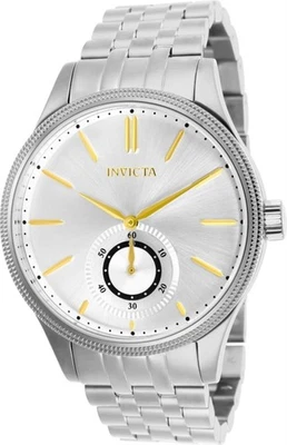 Invicta 25219 Vintage Quarzo IN Acciaio Inox Argento Tono 42mm Orologio da Uomo - Immagine 1 di 4