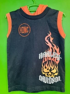 Harley Davidson Sleeveless Hooded T-Shirt Youth X-Small 4 - Picture 1 of 4