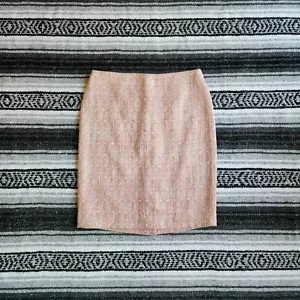 NWT Talbots Sz 6P Knee Length Straight Pencil Career Skirt Pink White Tweed - Picture 1 of 10