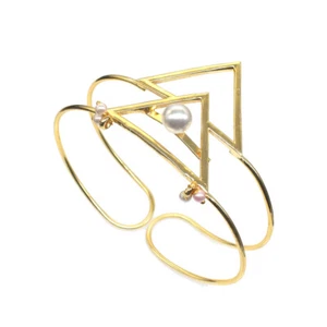 Baroque Pearl Gold Plated Handmade Fashion Jewelry Adjustable Bracelet P658 - Picture 1 of 6