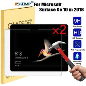 2Pcs Microsoft Surface Go 2018 TEMPERED GLASS Screen Protector Anti Scratch Film - Picture 1 of 17