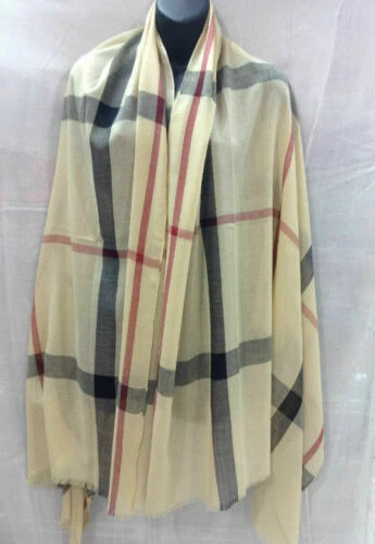 Womens Ladies Winter Warm Tartan Check Neck Long Shawl Scarf Wrap Stole Plaid - Imagem 1 de 1