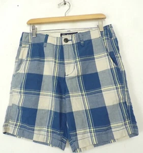 NUEVOS PANTALONES CORTOS AMERICAN EAGLE para hombre talla 30 cintura azul blanco y amarillo a cuadros - Imagen 1 de 5