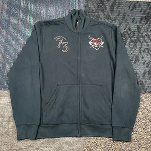 Disney Pirates Of The Caribbean Men's Black Zip Up Jacket Size Medium - Picture 1 of 6