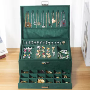 3 Layer Large Jewellery Organizer Storage Necklace Storage Box Drawer Cabinet - Picture 1 of 12