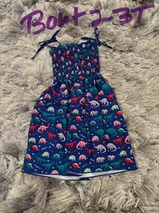 Girls Boutique smocked dress size 2-3T sleeveless w/dinosaurs milticolor - Picture 1 of 2