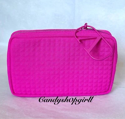 NUEVO VALENTINO Tachonado Fucsia Rosa Caliente Pequeña Bolsa Monedero Foto 1 de 4