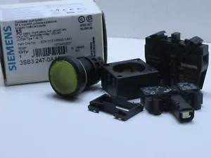(NEW) SIEMENS 3SB3 247-0AA31 24V LED Yellow Flat Push Button - Picture 1 of 3