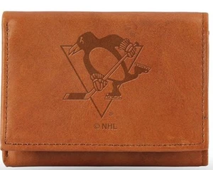 PITTSBURGH PENGUINS 100% CUERO Billetera Triple en relieve con Caja de Regalo de Lata!¡!¡! - Imagen 1 de 1