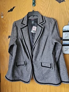 Neu mit Etikett Torrid Damenblazer grau schwarz Polyestermischung Größe 1 professionell  - Bild 1 von 16