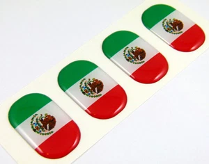 Mexico midi Mexican domed decals flag 4 emblems 1.5"x1" Car bike laptop stickers - Bild 1 von 2