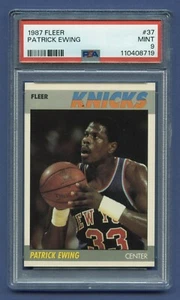 1987 PATRICK EWING PSA 9 MINT FLEER HOF NEW YORK KNICKS LEGEND CRISP (#37) RZC - Picture 1 of 3