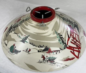 MCM 20" Vintage Coloramic Litho Christmas Tree Stand Poloron #398 EUC Charity FS - Picture 1 of 12