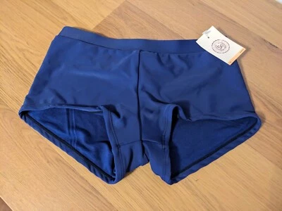 Pantalón corto de natación Juniors So Intimates sedoso, azul marino, talla XSmall Foto 1 de 4