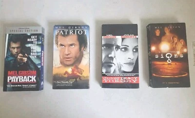 Mel Gibson VHS Lot- Signs, Conspiracy Theory, The Patriot, Payback Lot Of 4 Foto 1 de 4