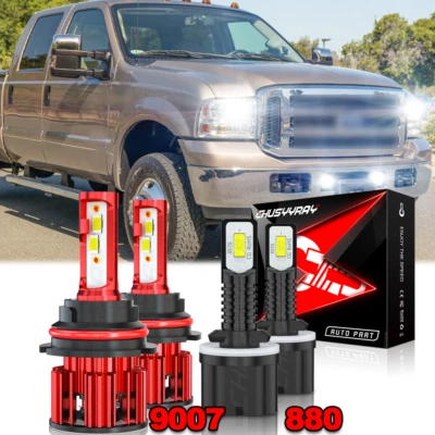 For Ford E-350 Super Duty 1999 2000-2007 LED Headlights + Fog Light Bulbs - Image 1 of 4