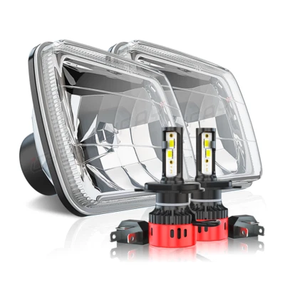 Pair 7x6" 5x7 LED Headlight Hi/Lo Sealed Beam Fit for Freightliner FL50 60 70 80 - Image 1 of 4