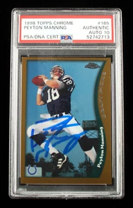 Peyton Manning Signed 1998 Topps Chrome #165 (PSA & Fanatics) Autograph Graded P - Picture 1 of 2