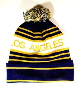 Los Angeles Strickmütze mit Bommel marine/weiß/gold - NEU - Bild 1 von 1