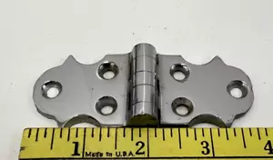 Chrome Plated Decorative Hinge 3-3/4” X 1-1/2” Solid Brass - Picture 1 of 4